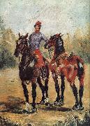 Reitknecht mit zwei Pferden Henri de toulouse-lautrec